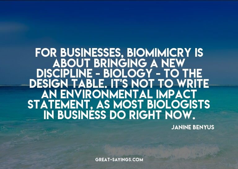 For businesses, biomimicry is about bringing a new disc