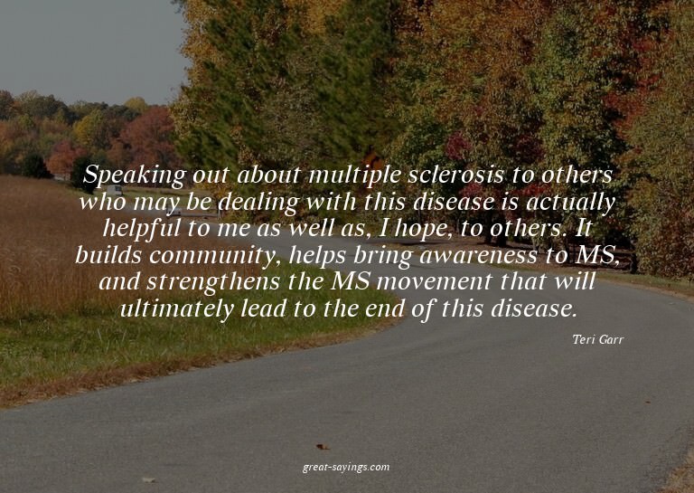 Speaking out about multiple sclerosis to others who may