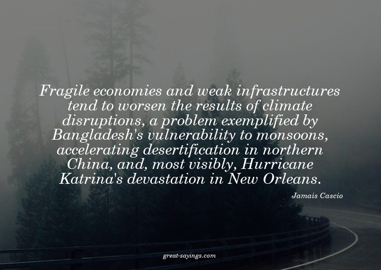 Fragile economies and weak infrastructures tend to wors