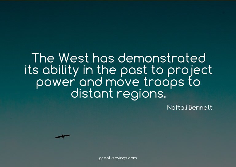 The West has demonstrated its ability in the past to pr