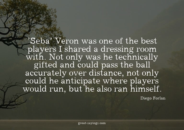 'Seba' Veron was one of the best players I shared a dre