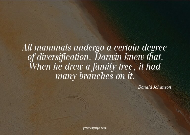 All mammals undergo a certain degree of diversification