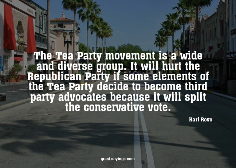 The Tea Party movement is a wide and diverse group. It