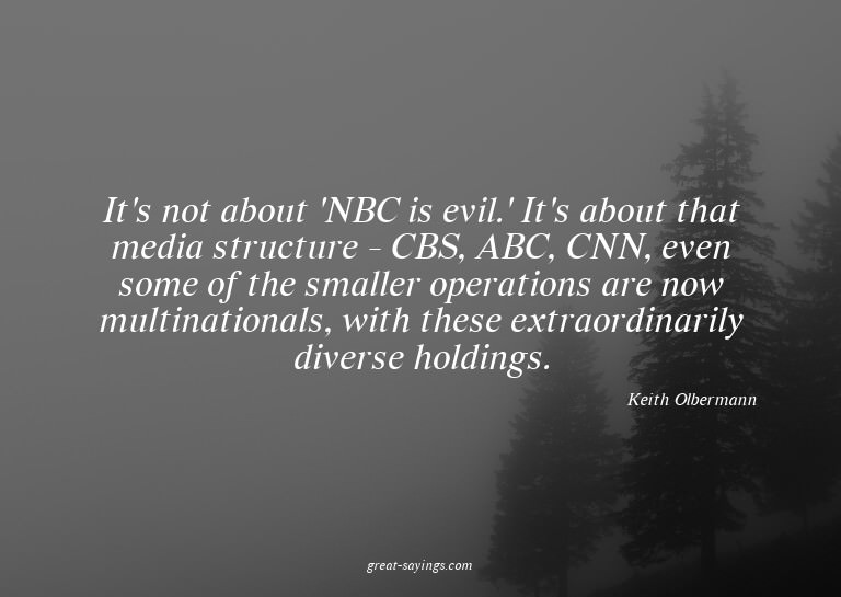 It's not about 'NBC is evil.' It's about that media str
