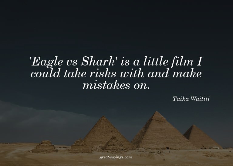 'Eagle vs Shark' is a little film I could take risks wi