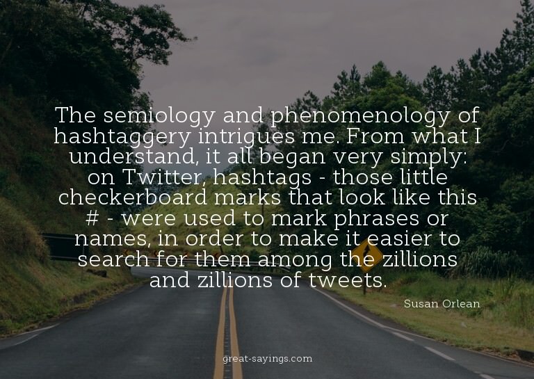 The semiology and phenomenology of hashtaggery intrigue