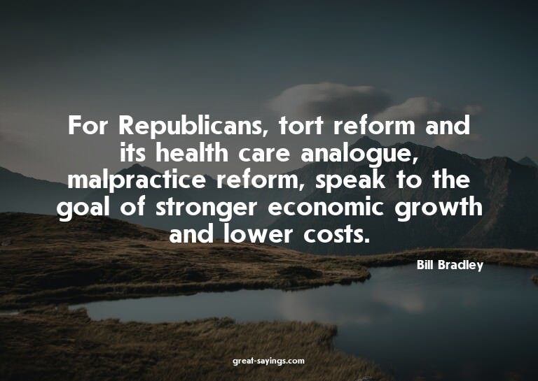 For Republicans, tort reform and its health care analog