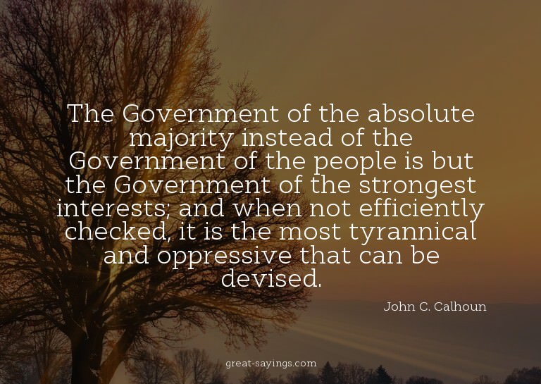 The Government of the absolute majority instead of the
