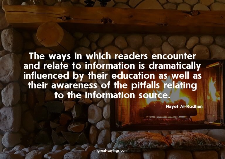 The ways in which readers encounter and relate to infor