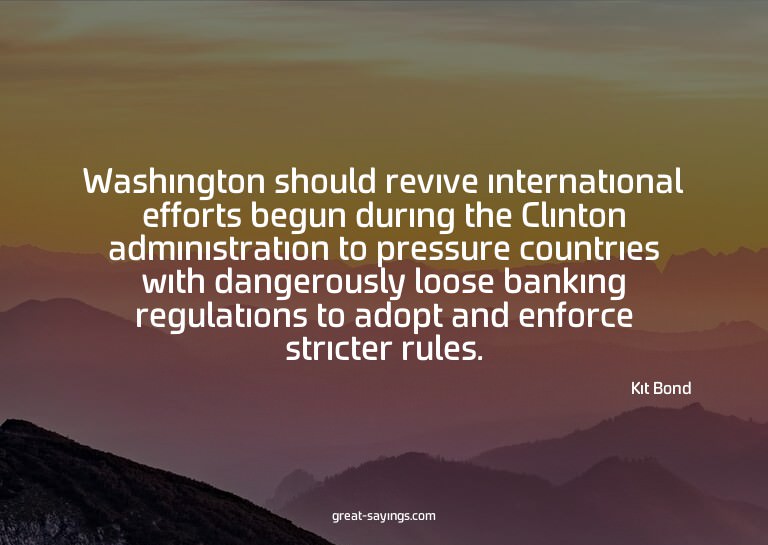 Washington should revive international efforts begun du