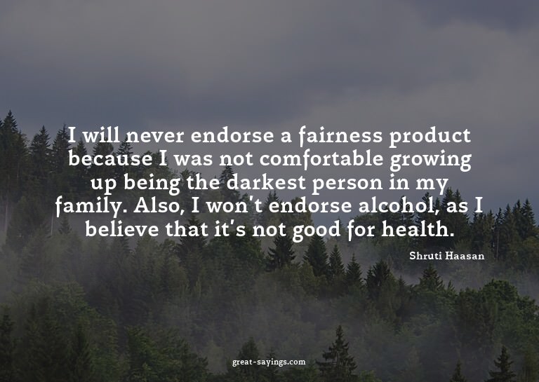 I will never endorse a fairness product because I was n