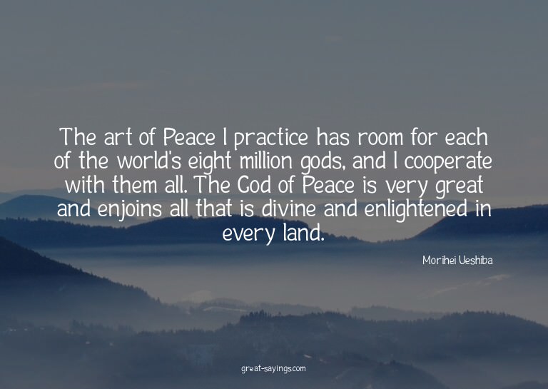The art of Peace I practice has room for each of the wo