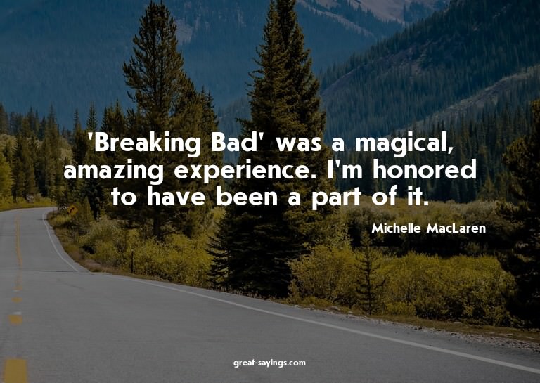 'Breaking Bad' was a magical, amazing experience. I'm h