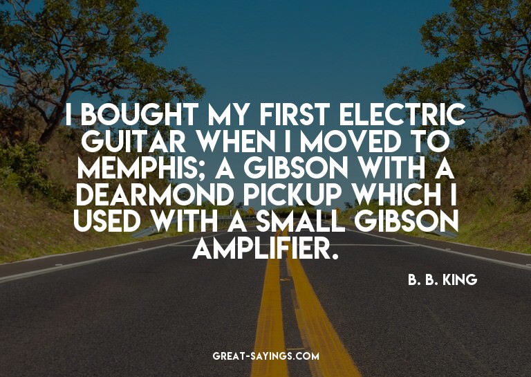 I bought my first electric guitar when I moved to Memph