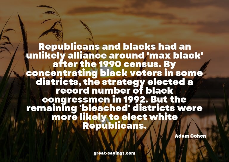 Republicans and blacks had an unlikely alliance around
