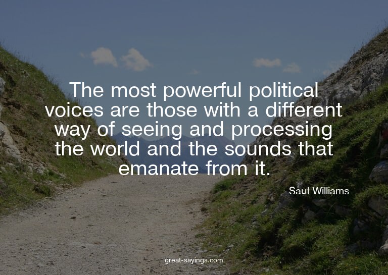 The most powerful political voices are those with a dif