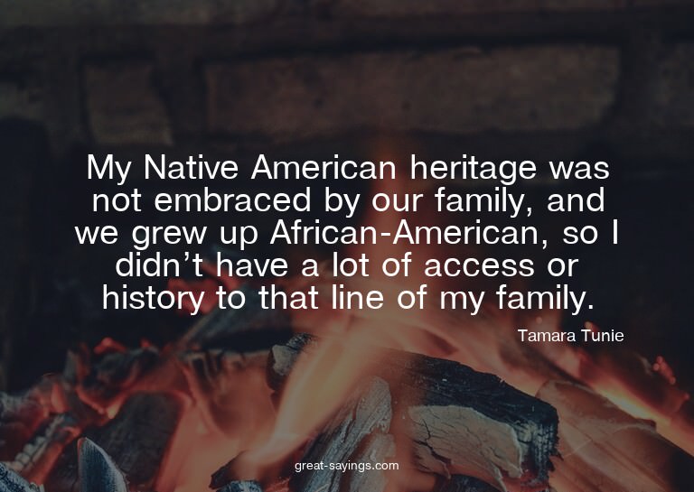 My Native American heritage was not embraced by our fam