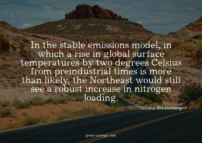 In the stable emissions model, in which a rise in globa