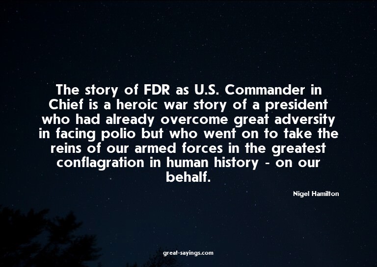 The story of FDR as U.S. Commander in Chief is a heroic
