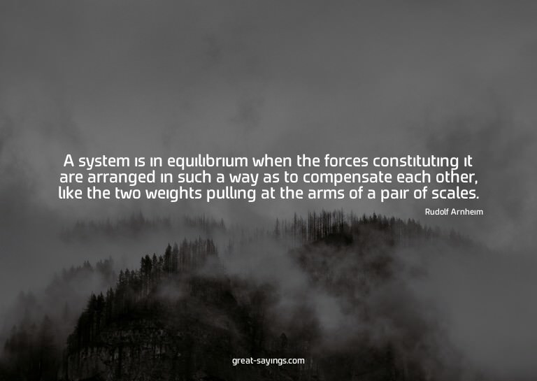 A system is in equilibrium when the forces constituting