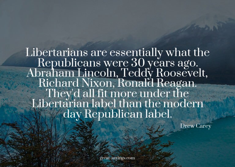 Libertarians are essentially what the Republicans were