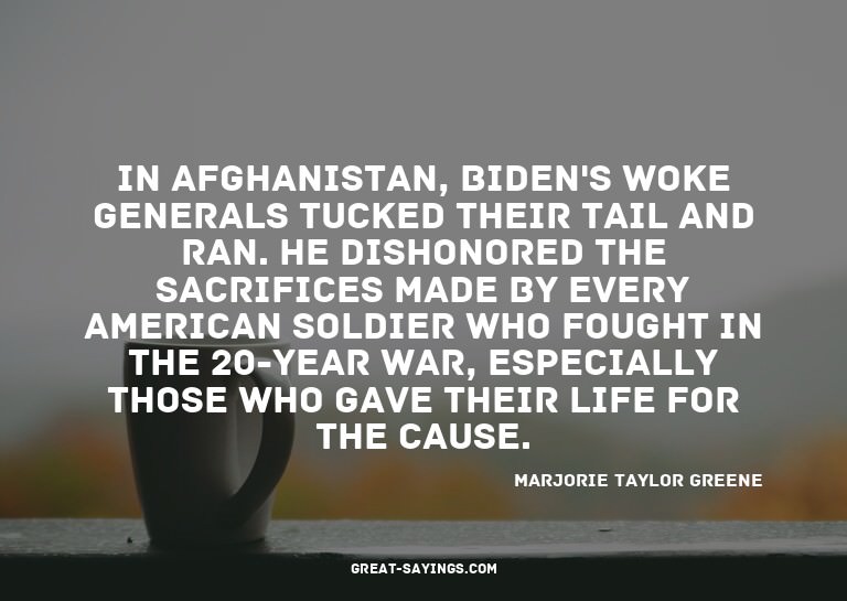 In Afghanistan, Biden's woke generals tucked their tail