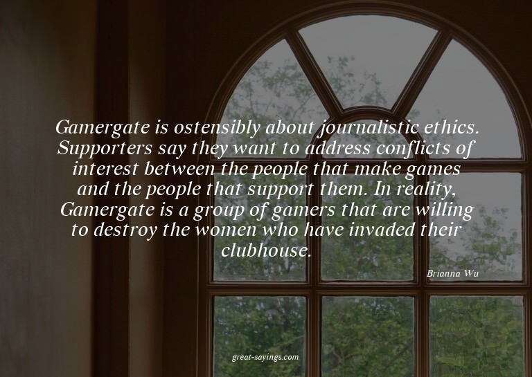 Gamergate is ostensibly about journalistic ethics. Supp