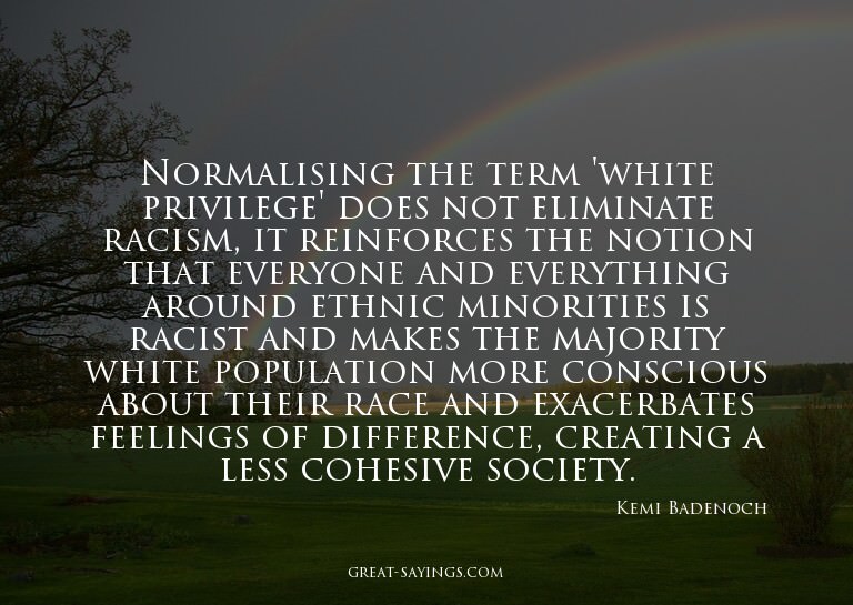 Normalising the term 'white privilege' does not elimina