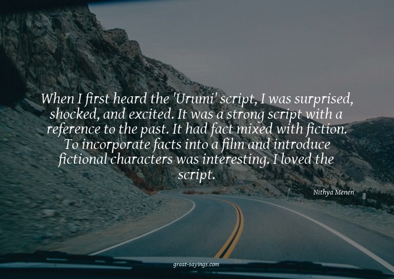 When I first heard the 'Urumi' script, I was surprised,