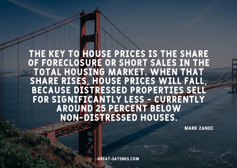 The key to house prices is the share of foreclosure or