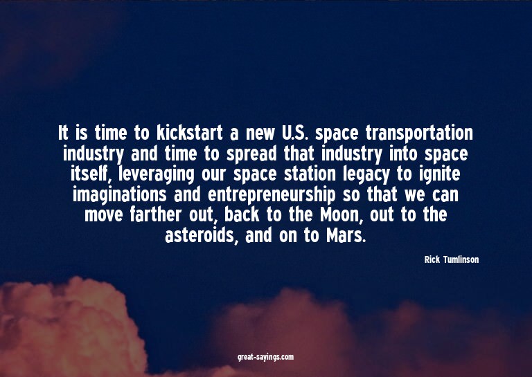 It is time to kickstart a new U.S. space transportation
