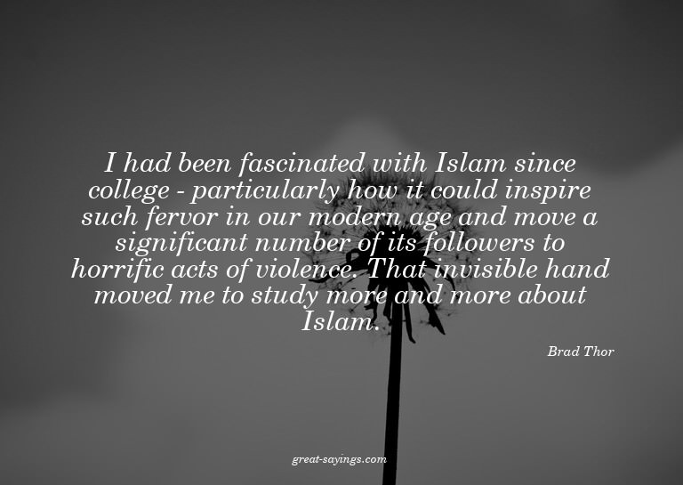 I had been fascinated with Islam since college - partic
