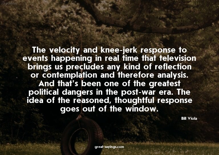 The velocity and knee-jerk response to events happening