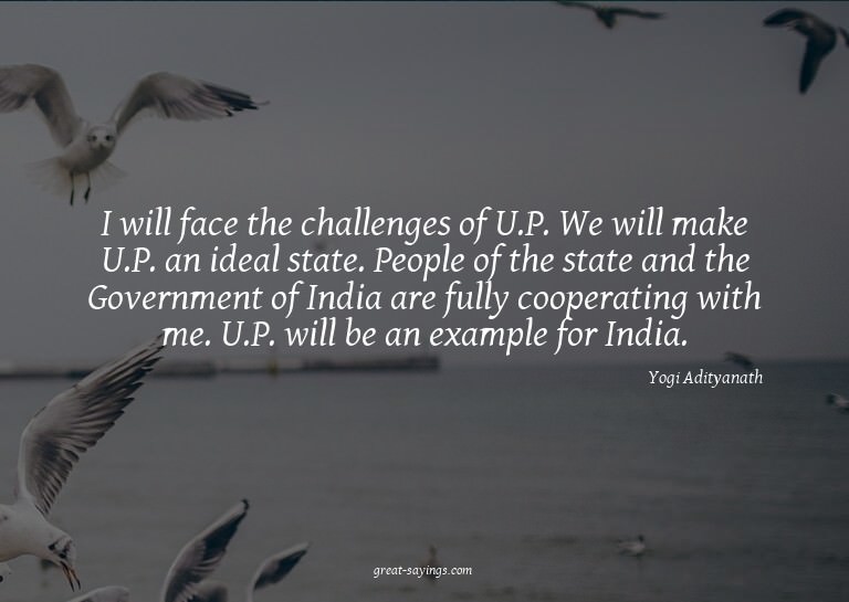 I will face the challenges of U.P. We will make U.P. an