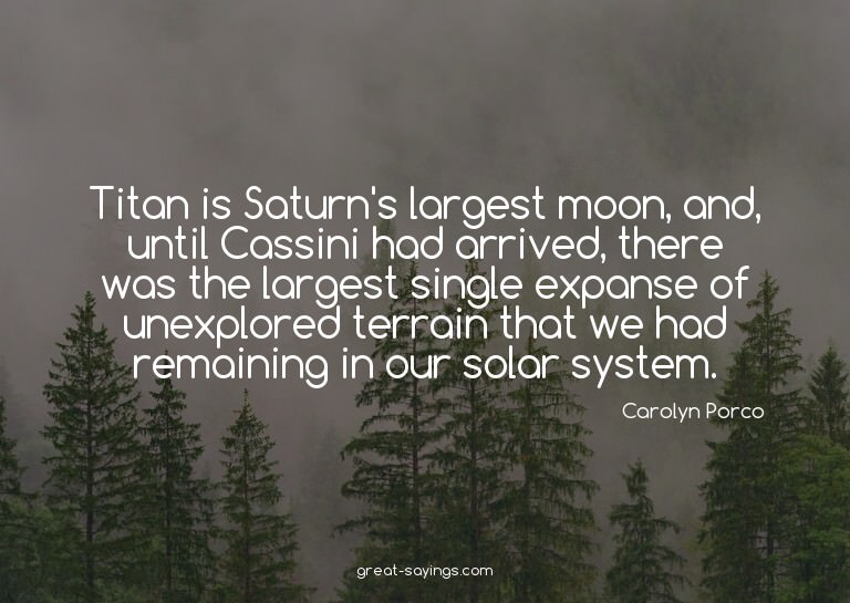Titan is Saturn's largest moon, and, until Cassini had