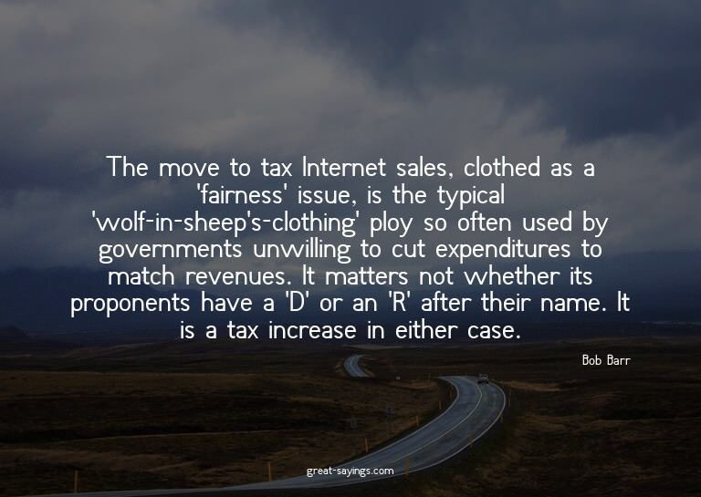 The move to tax Internet sales, clothed as a 'fairness'