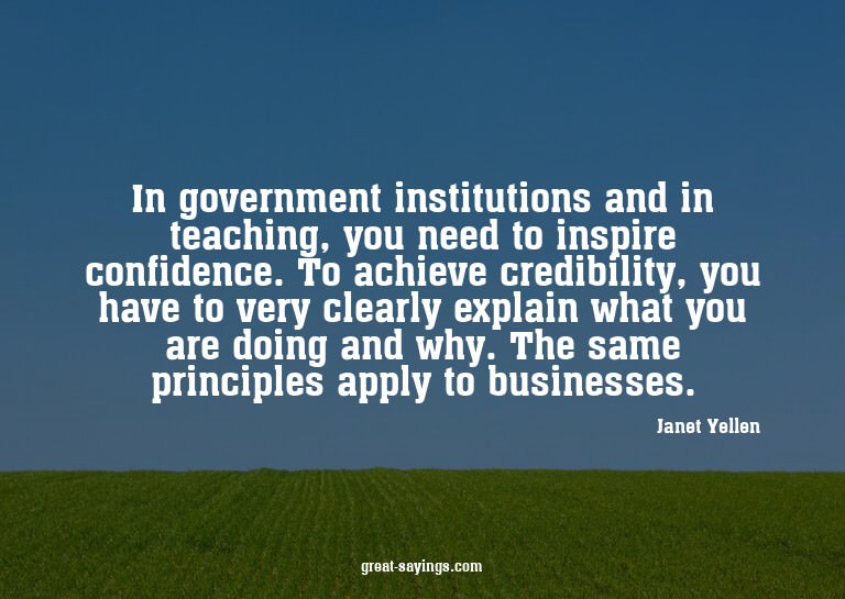 In government institutions and in teaching, you need to