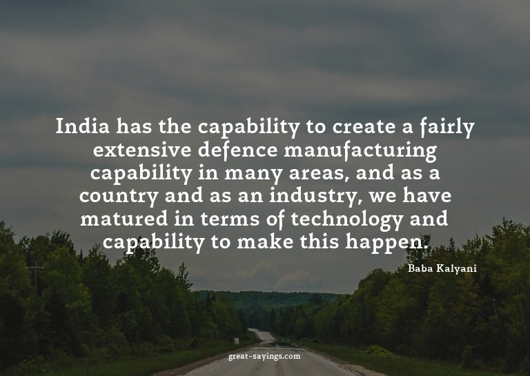 India has the capability to create a fairly extensive d
