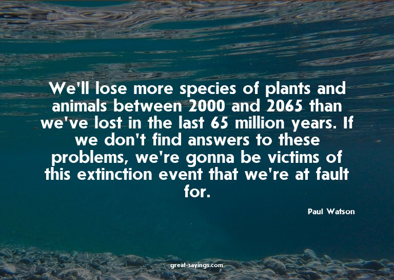 We'll lose more species of plants and animals between 2
