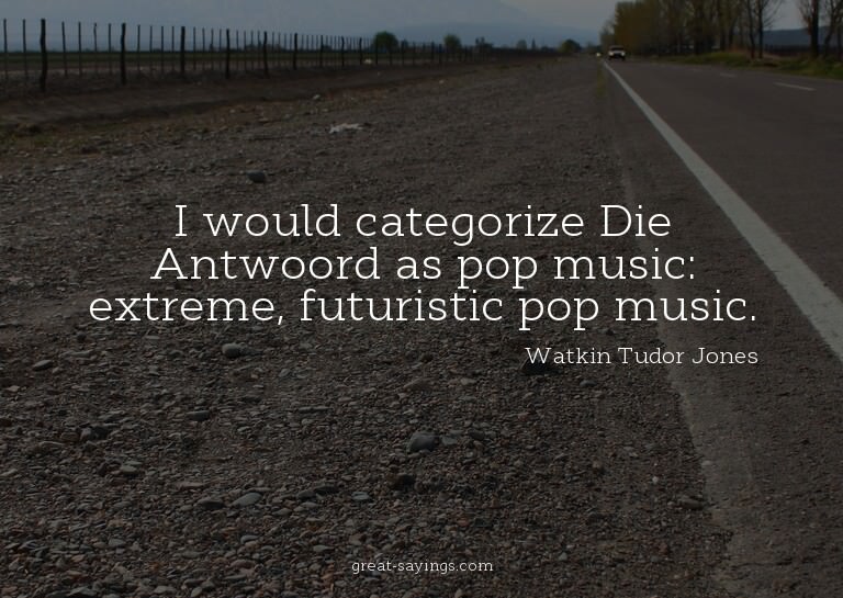 I would categorize Die Antwoord as pop music: extreme,