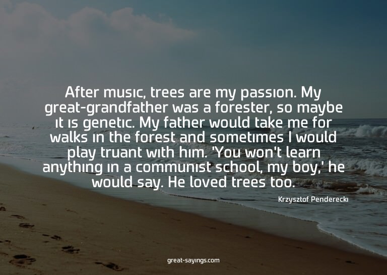 After music, trees are my passion. My great-grandfather