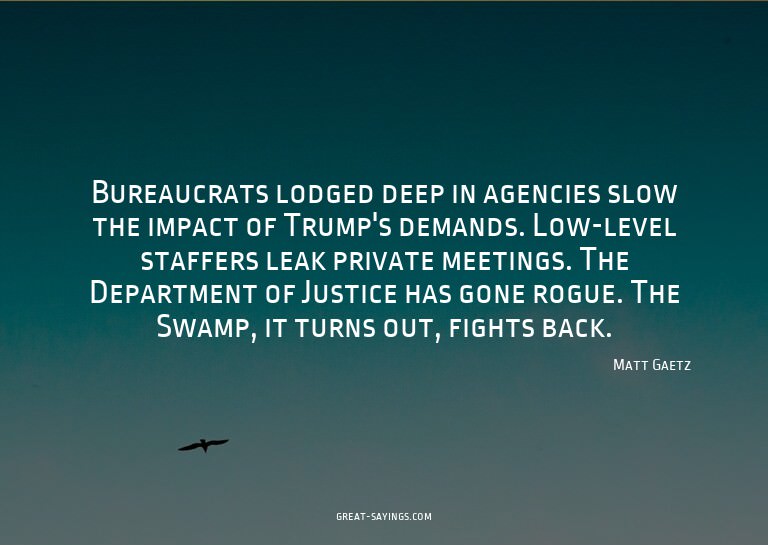 Bureaucrats lodged deep in agencies slow the impact of