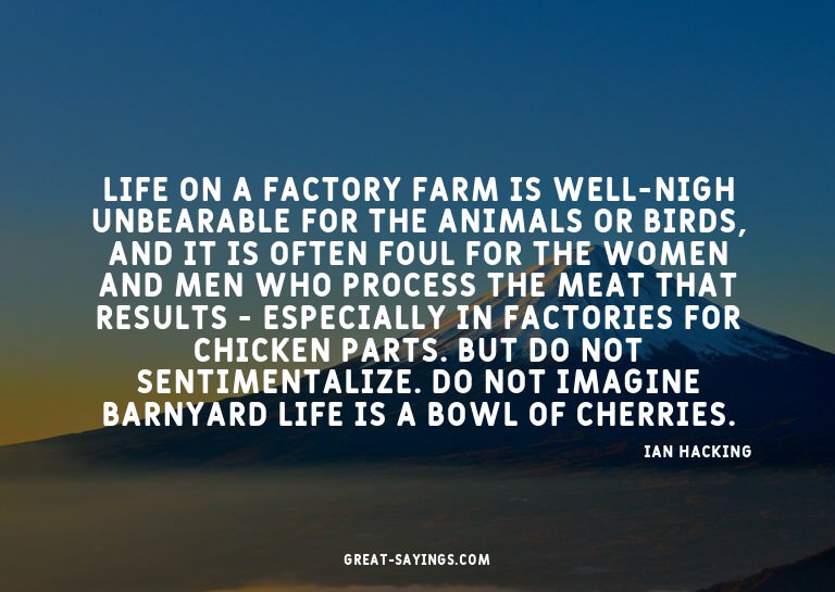 Life on a factory farm is well-nigh unbearable for the