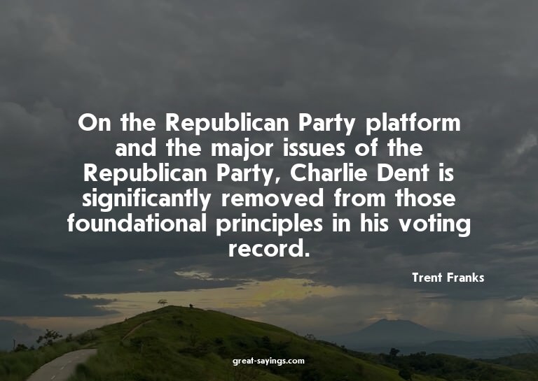 On the Republican Party platform and the major issues o