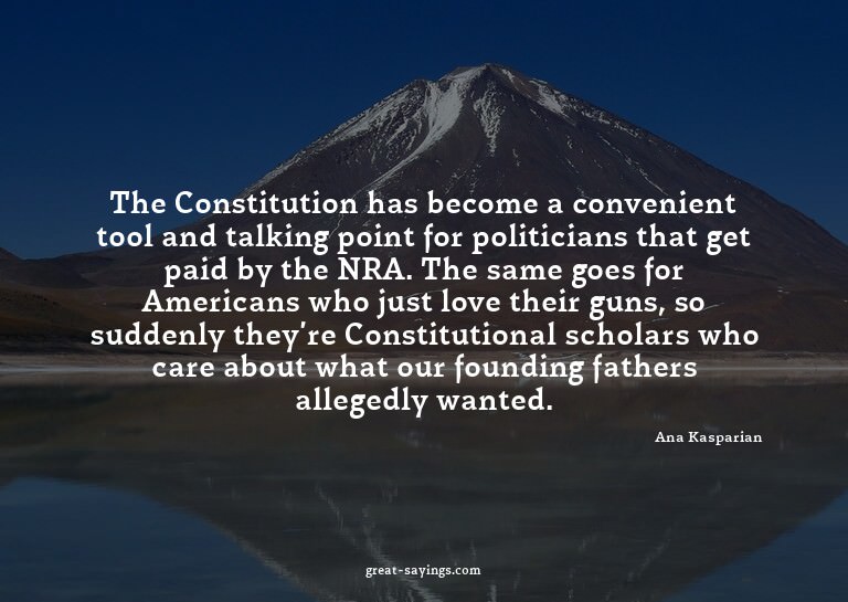 The Constitution has become a convenient tool and talki